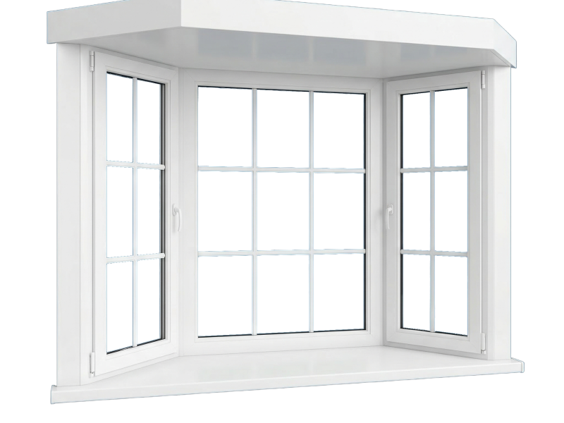 Bay and bow window Antioch CA — projecting vinyl window